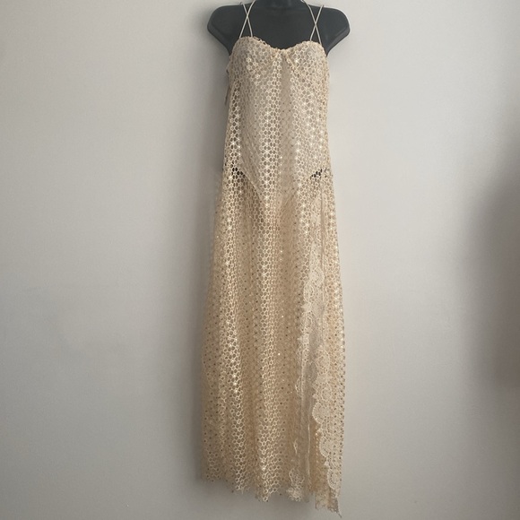 Free People Intimately Crochet Embellished Body Suit Dress Size Small - Picture 2 of 12
